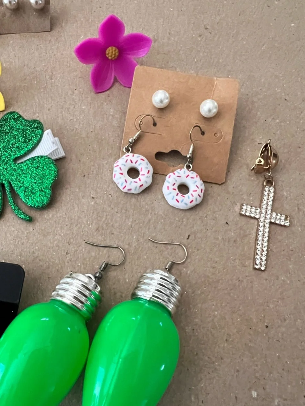 Green Novelty Light Bulb Drop Earrings - Kids Accessories
